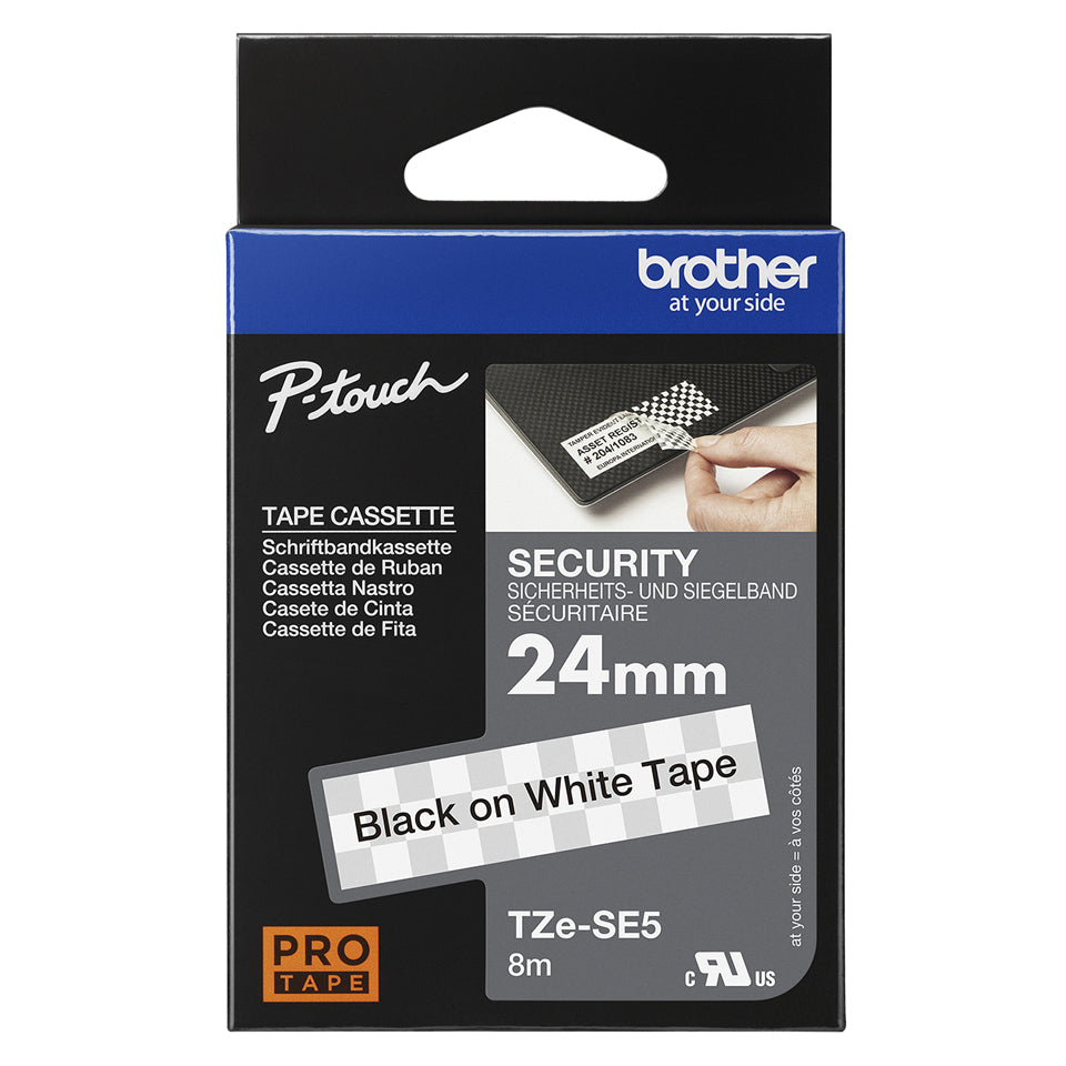 Brother TZE-SE5 label-making tape Black on white TZ/TZe
