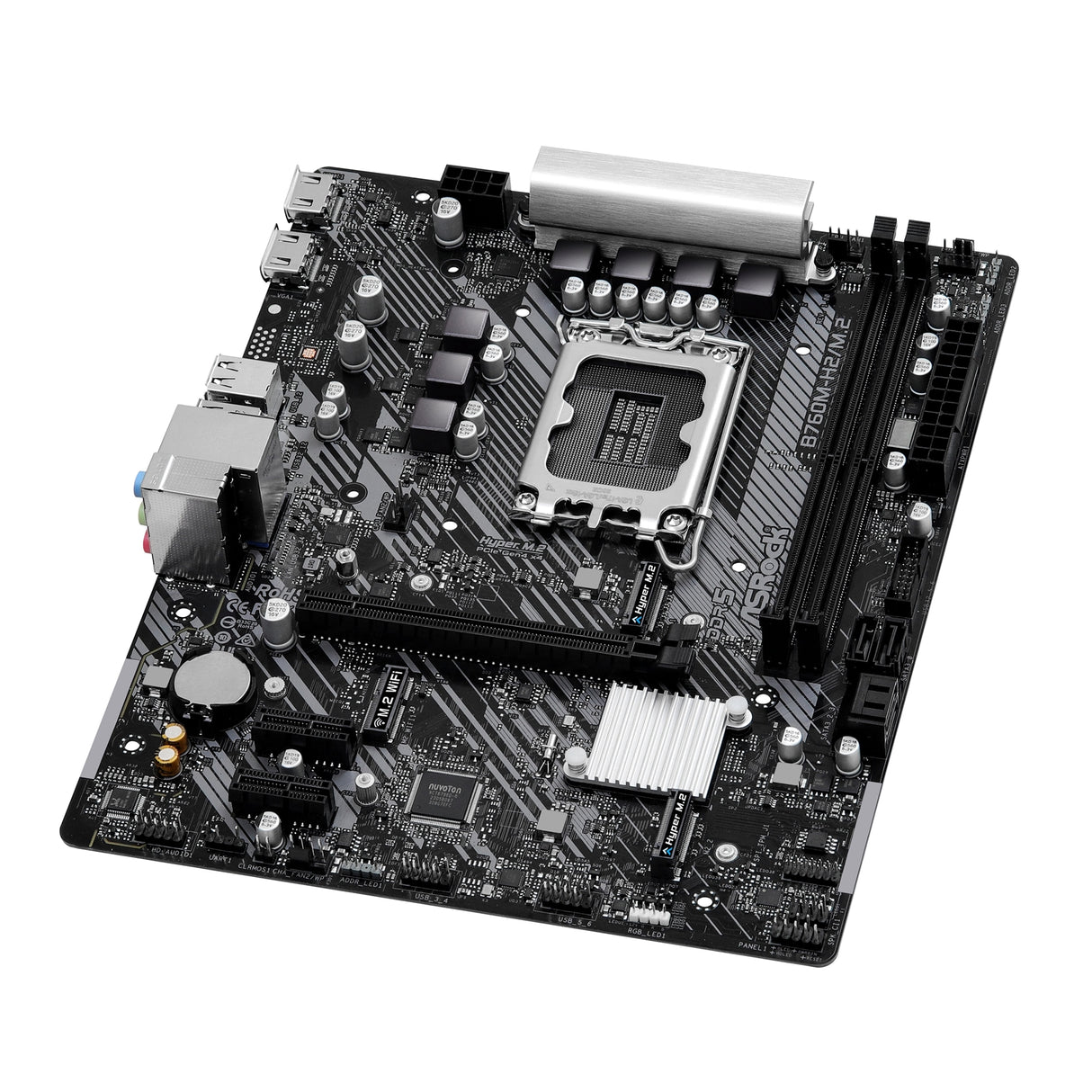 ASRock B760M-H2/M.2 Intel 1700 Socket Motherboard, Micro-ATX, 2x DDR5 Slots, 2x M.2 Socket, 2.5GbE LAN, 2x HDMI Port