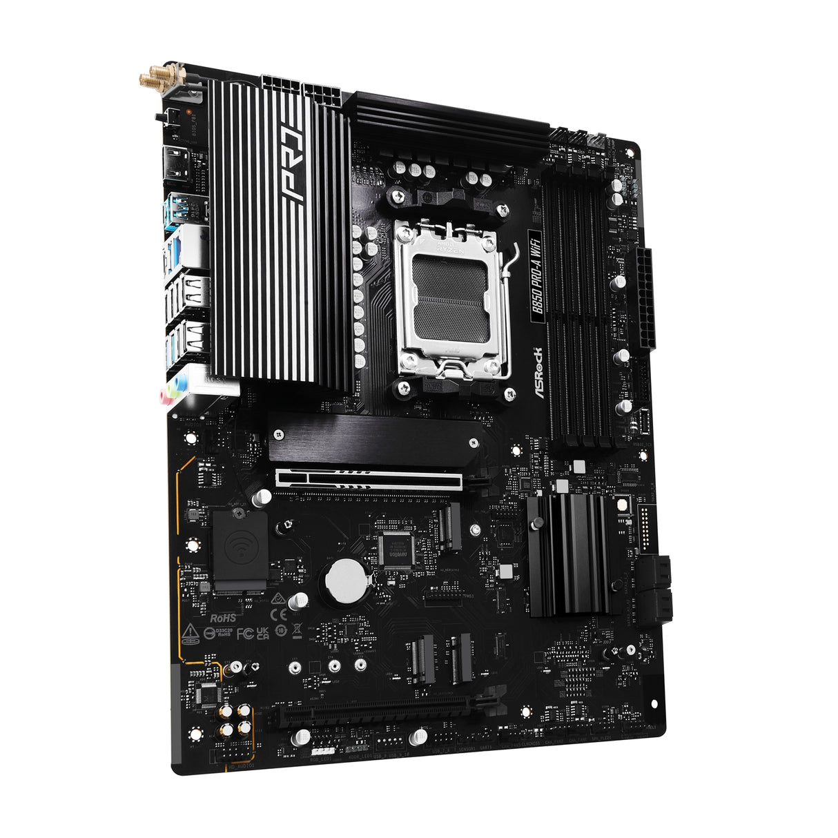 ASRock B850 Pro-A WiFi AMD AM5 Socket Motherboard, ATX, 4x DDR5 Slots, 4x M.2 Sockets, 2.5GbE LAN, Wi-Fi 6E, 1x HDMI Port / 1x USB-C