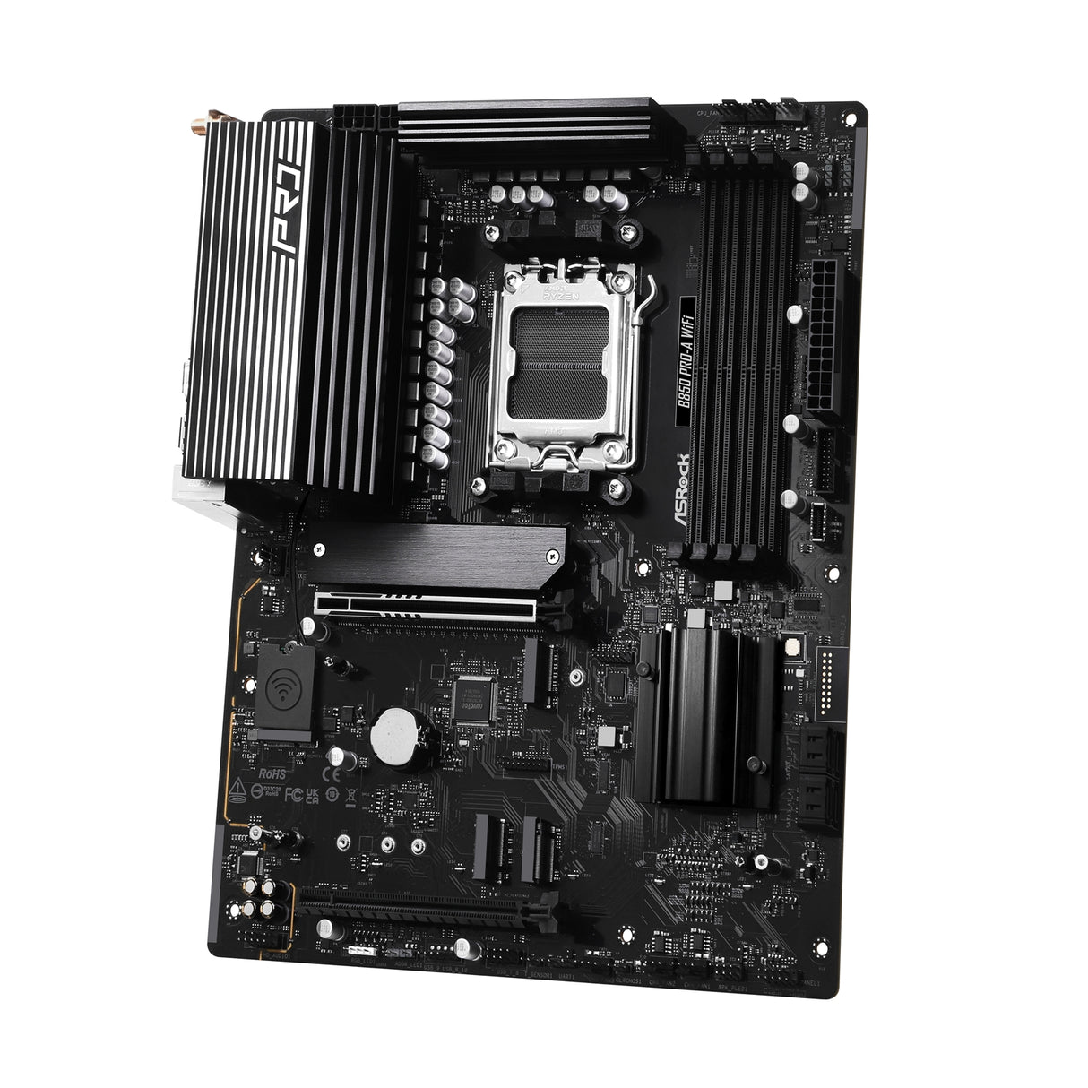 ASRock B850 Pro-A WiFi AMD AM5 Socket Motherboard, ATX, 4x DDR5 Slots, 4x M.2 Sockets, 2.5GbE LAN, Wi-Fi 6E, 1x HDMI Port / 1x USB-C