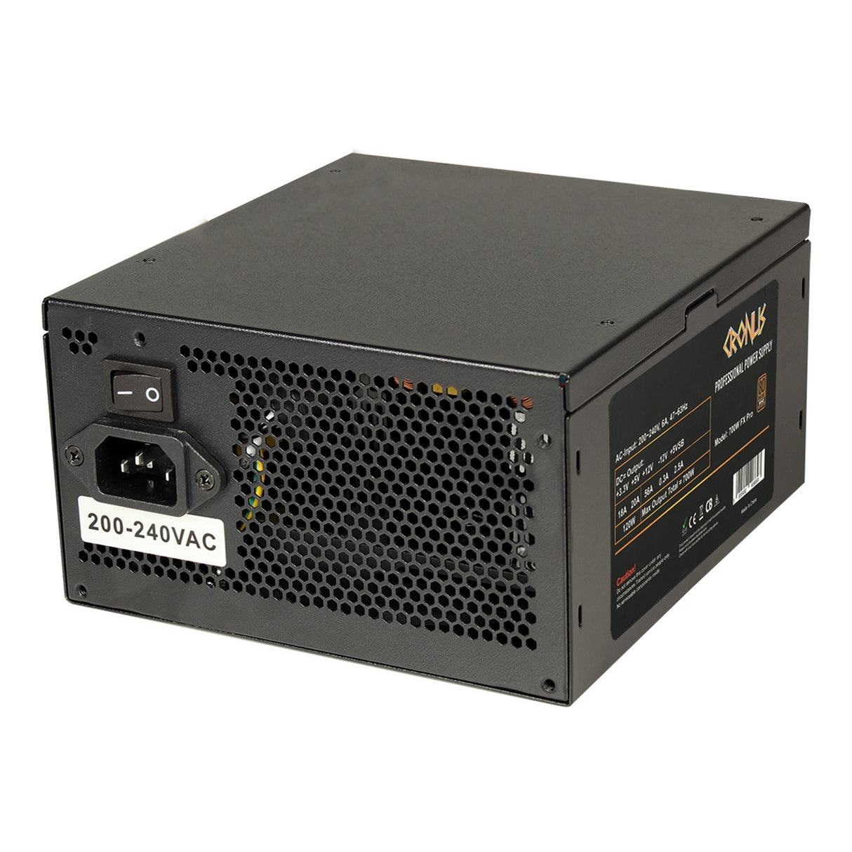 CRONUS 700ATV FX PRO 700W PSU, 140mm Silent Cooling Fan, 80 PLUS Bronze, Non Modular, Flat Black Cables, Supreme Performance