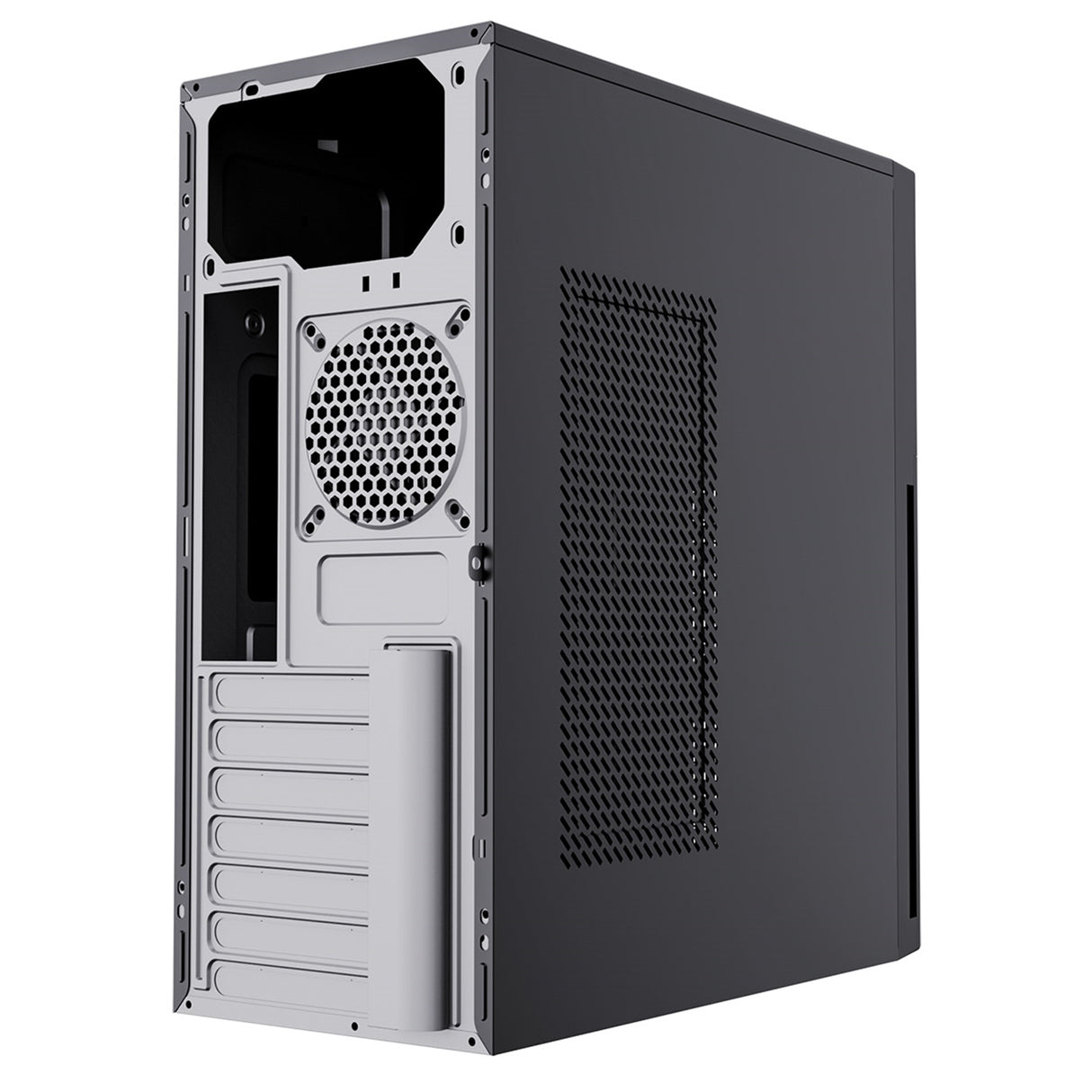 CiT Academy Mid-Tower Office PC Case With USB Type C and 80mm Rear Black Fan and 500W Power Supply Included