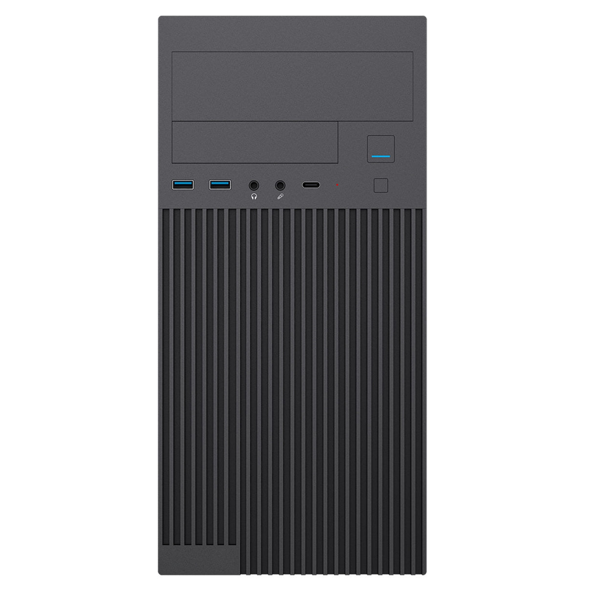 CiT Mentor Micro-ATX Office PC Case With USB Type C and 80mm Rear Black Fan Included