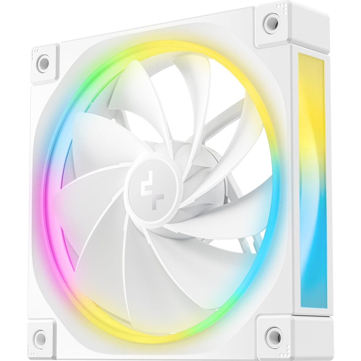 DeepCool FL12 120mm PWM 3 Pack Reverse White Fan - High Performance, Low Noise, Fluid Dynamic Bearing, 36 ARGB LEDs, 500-2150 RPM, 55 CFM Airflow, 4-Pin PWM Control
