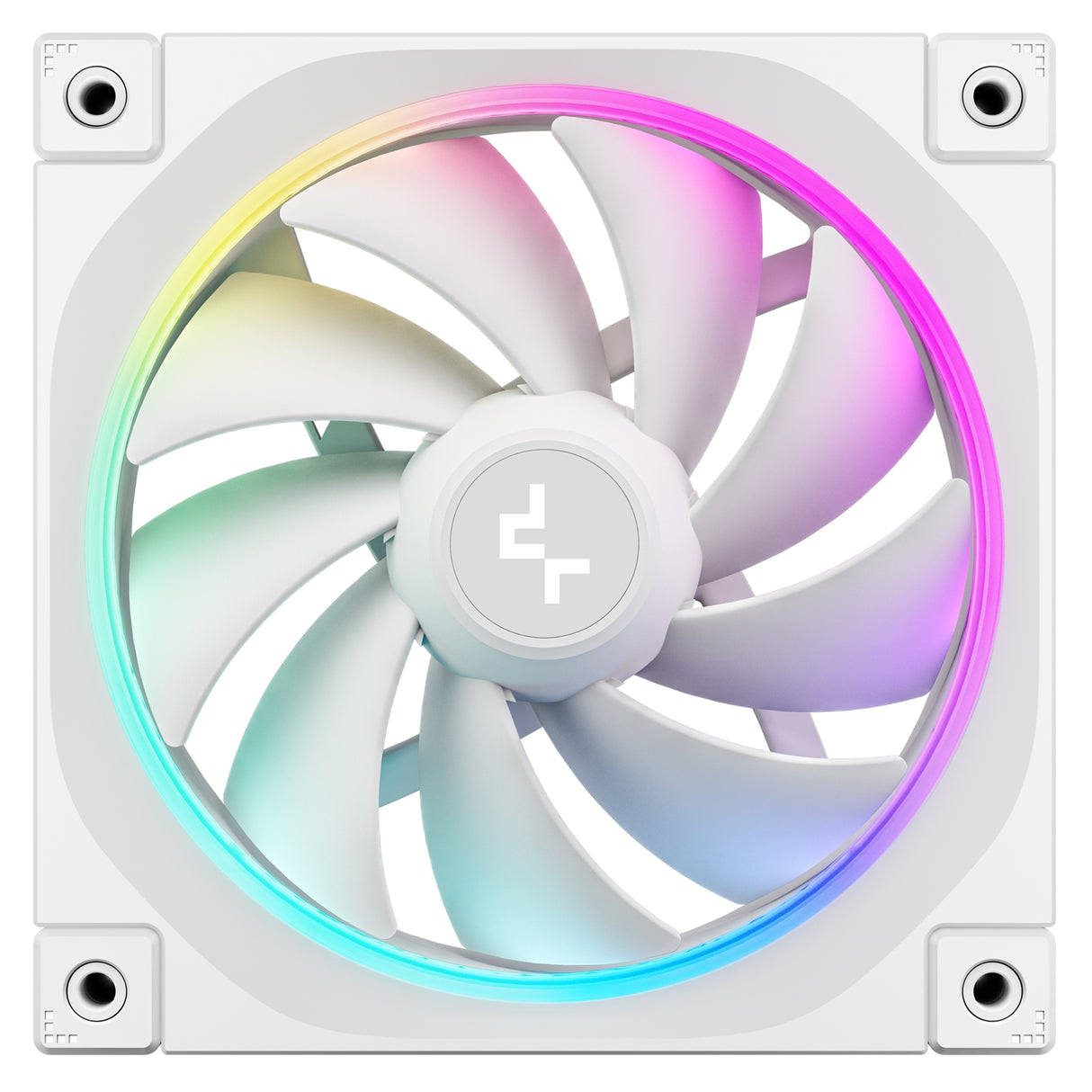 DeepCool FL12 120mm PWM 3 Pack White Fan - High Performance, Low Noise, Fluid Dynamic Bearing, 36 ARGB LEDs, 500-2150 RPM, 55 CFM Airflow, 4-Pin PWM Control