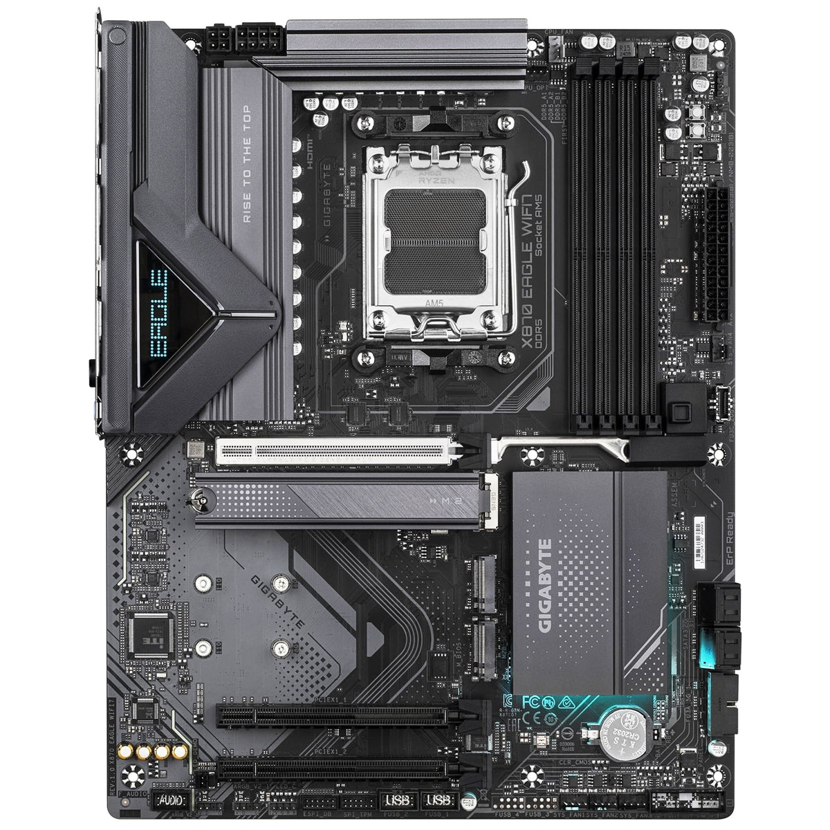 Gigabyte X870 EAGLE WIFI7 AMD AM5 Socket Motherboard, ATX, 4x DDR5 Slots, 3x M.2 Sockets, Fitted I/O Shield, 2.5GbE LAN, Wi-Fi 7, 1x HDMI Port / 2x USB-C (USB4)
