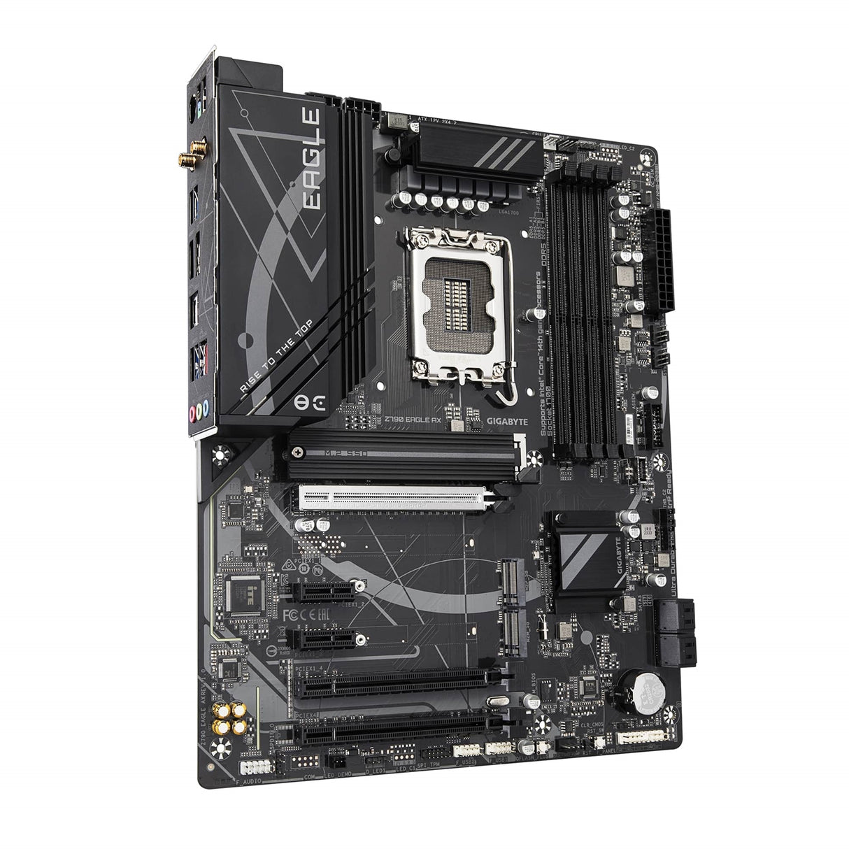 Gigabyte Z790 EAGLE AX Intel 1700 Socket Motherboard, ATX, 4x DDR5 Slots, 3x M.2 Sockets, Fitted I/O Shield, 2.5GbE LAN, Wi-Fi 6E, 1x DisplayPort / 1x HDMI Port