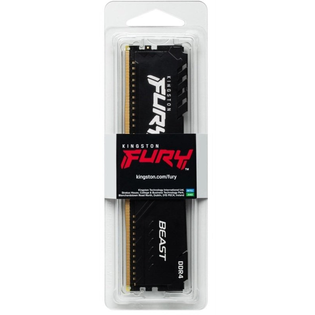 Kingston FURY Beast KF432C16BB/8 8GB (1x 8GB) DIMM System Memory, 3200MHz, DDR4, CL16, Black, Intel XMP
