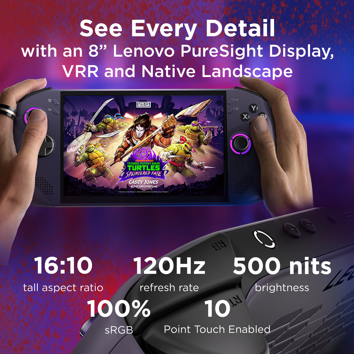Lenovo Legion Go S 8ARP1 portable game console 20.3 cm (8") 512 GB Touchscreen Wi-Fi Black, Violet