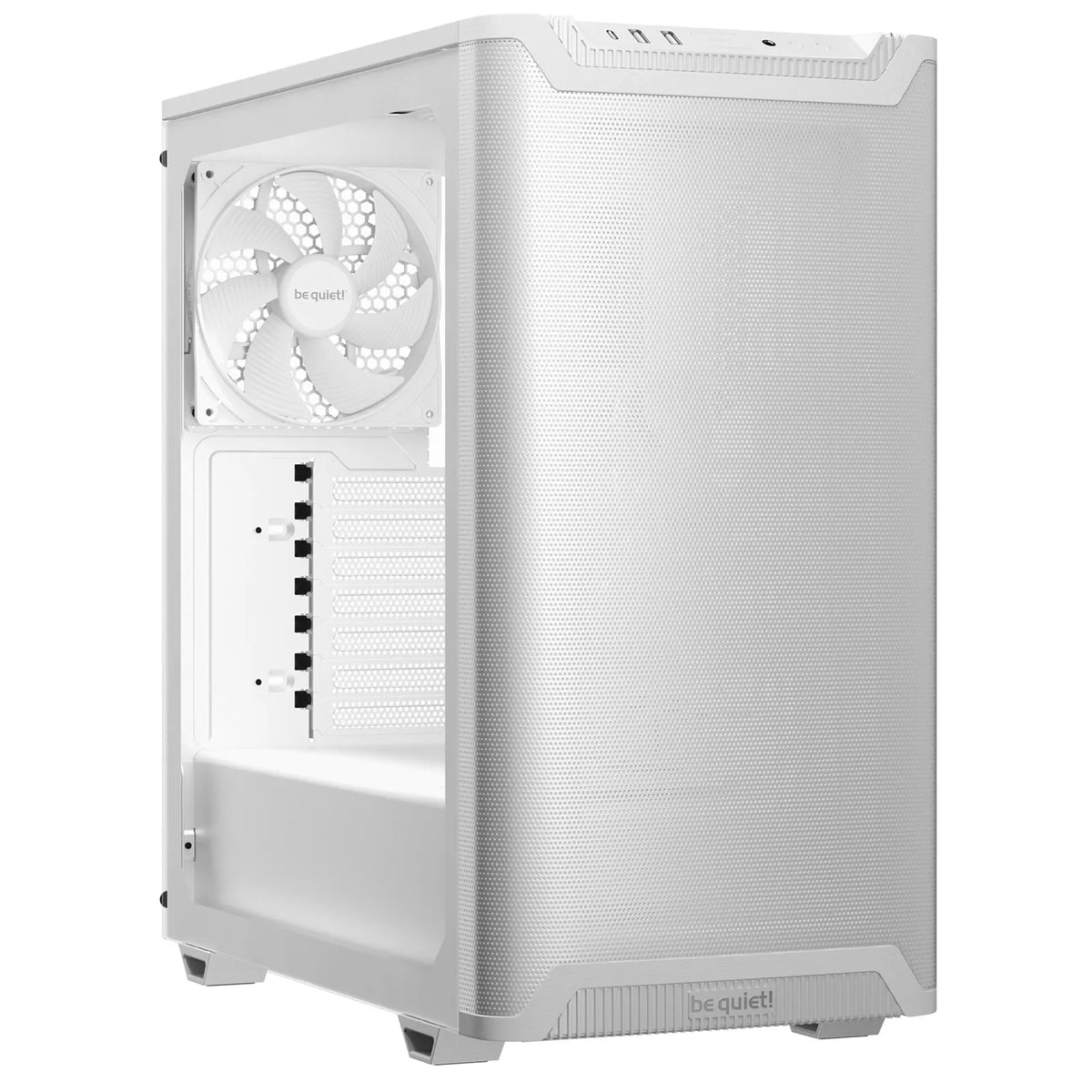 be quiet! Pure Base 501 Airflow Window White ATX Mid Tower Case with USB-A, USB-C, 2 x Pure Wings 2 140mm Black PWM Fans, Sleek Front Panel and Airflow Cover