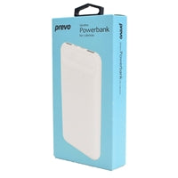 Prevo SP3012 Power bank,10000mAh Portable Fast Charging for Smart Phones, Tablets and Other Devices, Slim Design, Dual-Port with USB Type-C and Micro USB Connection, White