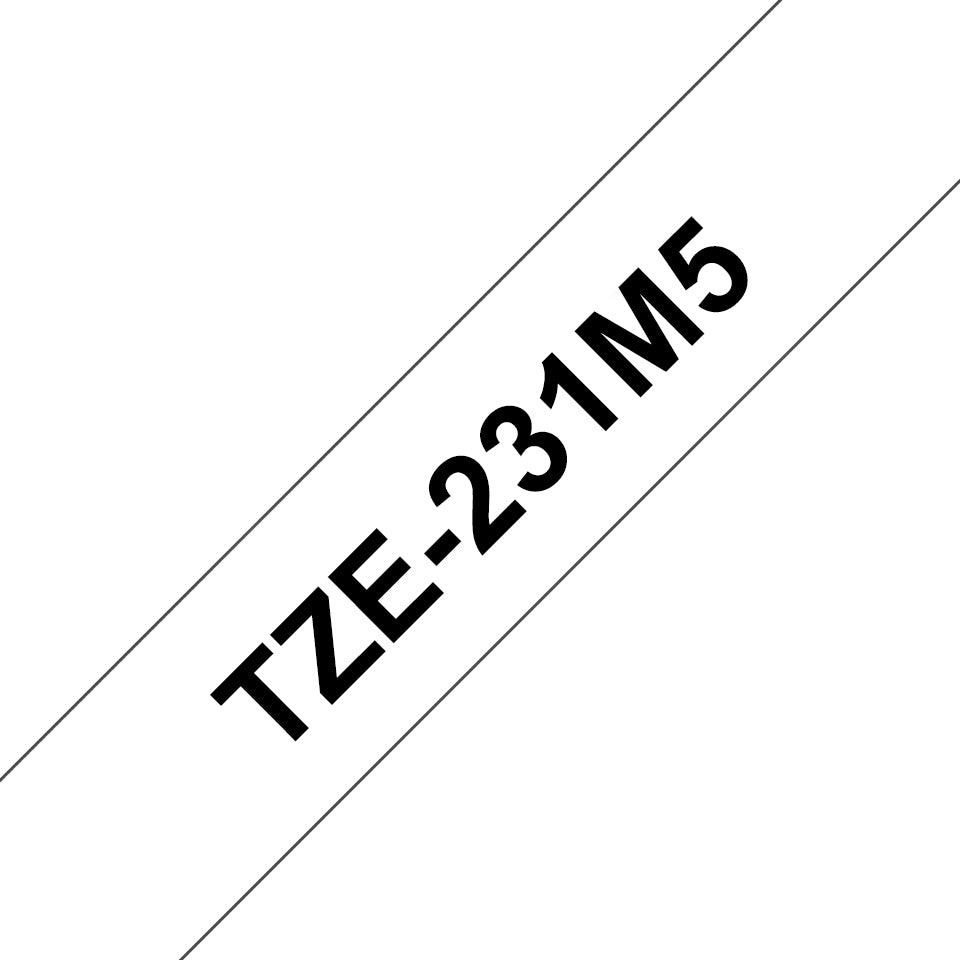 Brother TZE-231M5 label-making tape Black on white