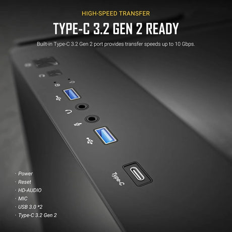ANTEC P20CE Case, E-ATX Gaming, Black, Mid Tower, 2 x USB 3.0 / Type-C 3.2 Gen 2 x 1, E-ATX, ATX, Micro-ATX, ITX