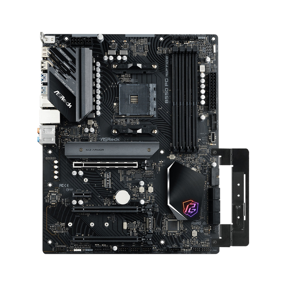ASRock B550 PG RIPTIDE AMD AM4 Socket Motherboard, ATX, 4x DDR4 Slots, 2x M.2 Socket, 2.5GbE LAN, 1x HDMI Port