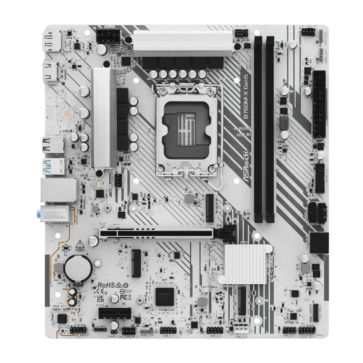 ASRock B760M-X Gen5 Intel 1700 Socket Motherboard, Micro-ATX, 2x DDR5 Slots, 2x M.2 Socket, 2.5GbE LAN, 1x DisplayPort / 1x HDMI Port