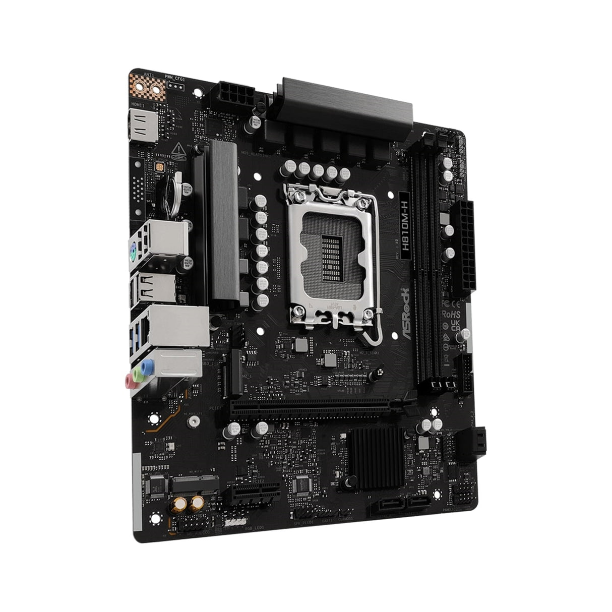 ASRock H810M-H Intel 1850 Socket Motherboard, Micro-ATX, 2x DDR5 Slots, 1x M.2 Sockets, GbE LAN, 1x HDMI Port