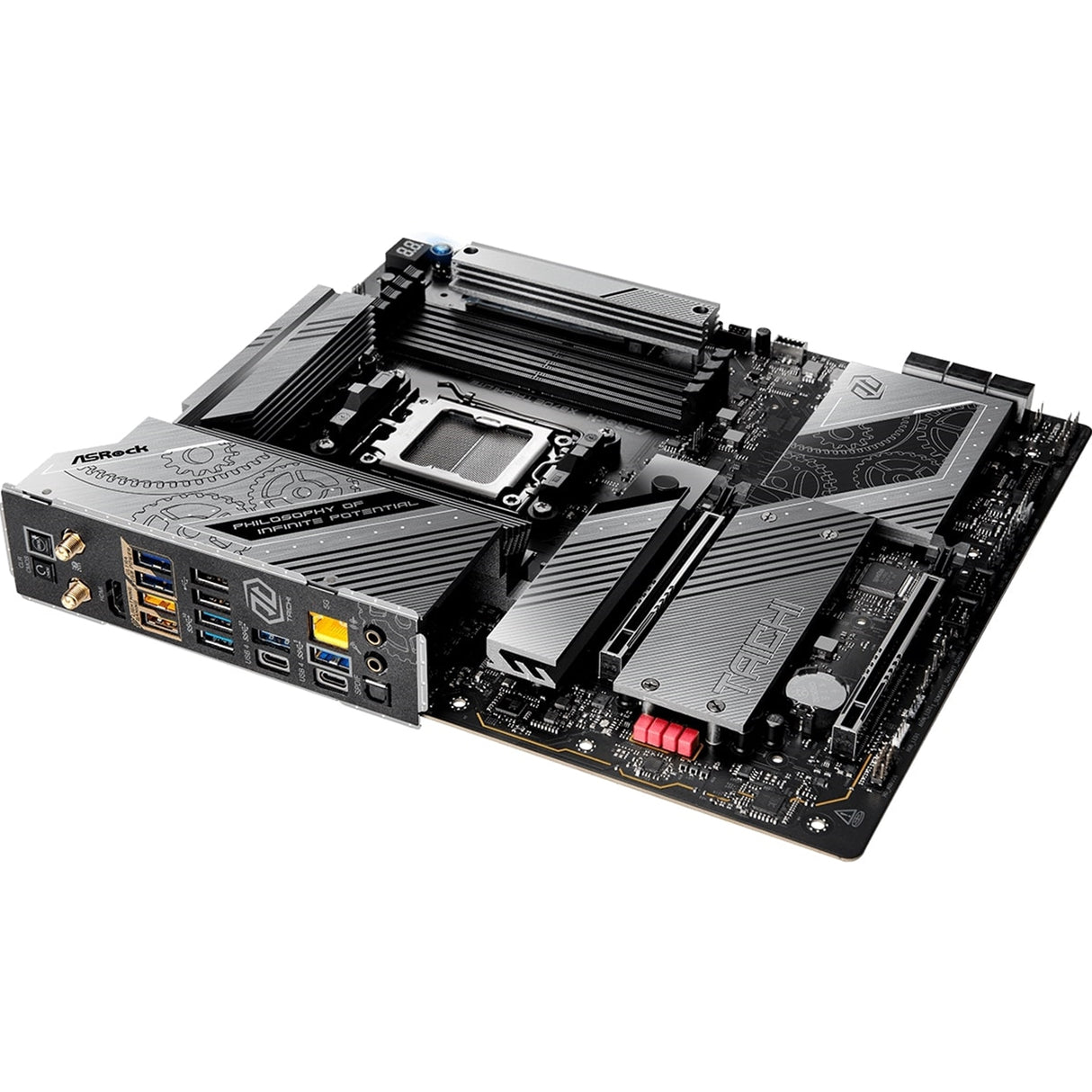 ASRock X870E TAICHI LITE AMD AM5 Socket Motherboard, E-ATX, 4x DDR5 Slots, 4x M.2 Sockets, Fitted I/O Shield, 5GbE LAN, Wi-Fi 7, 1x HDMI Port / 2x USB-C (USB4)