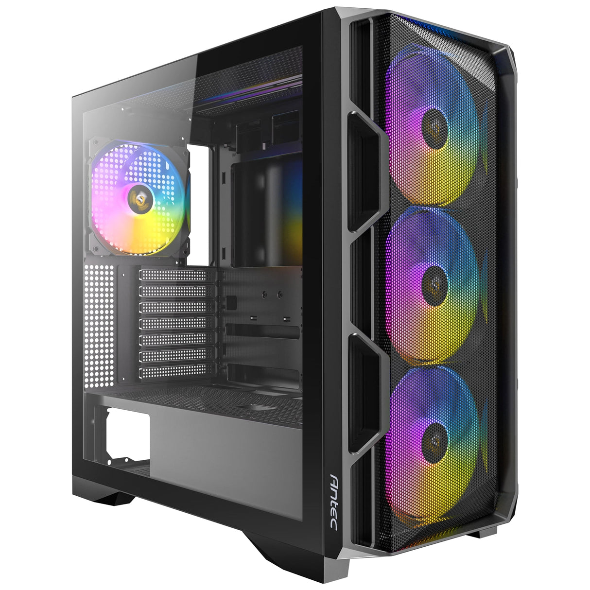 Antec AX1000 ARGB Mid-Tower Gaming PC Case, Full Mesh Front, Tempered Glass, Steel/Plastic, 4 x 120mm ARGB Fans, E-ATX, ATX/Micro-ATX/ITX Compatible
