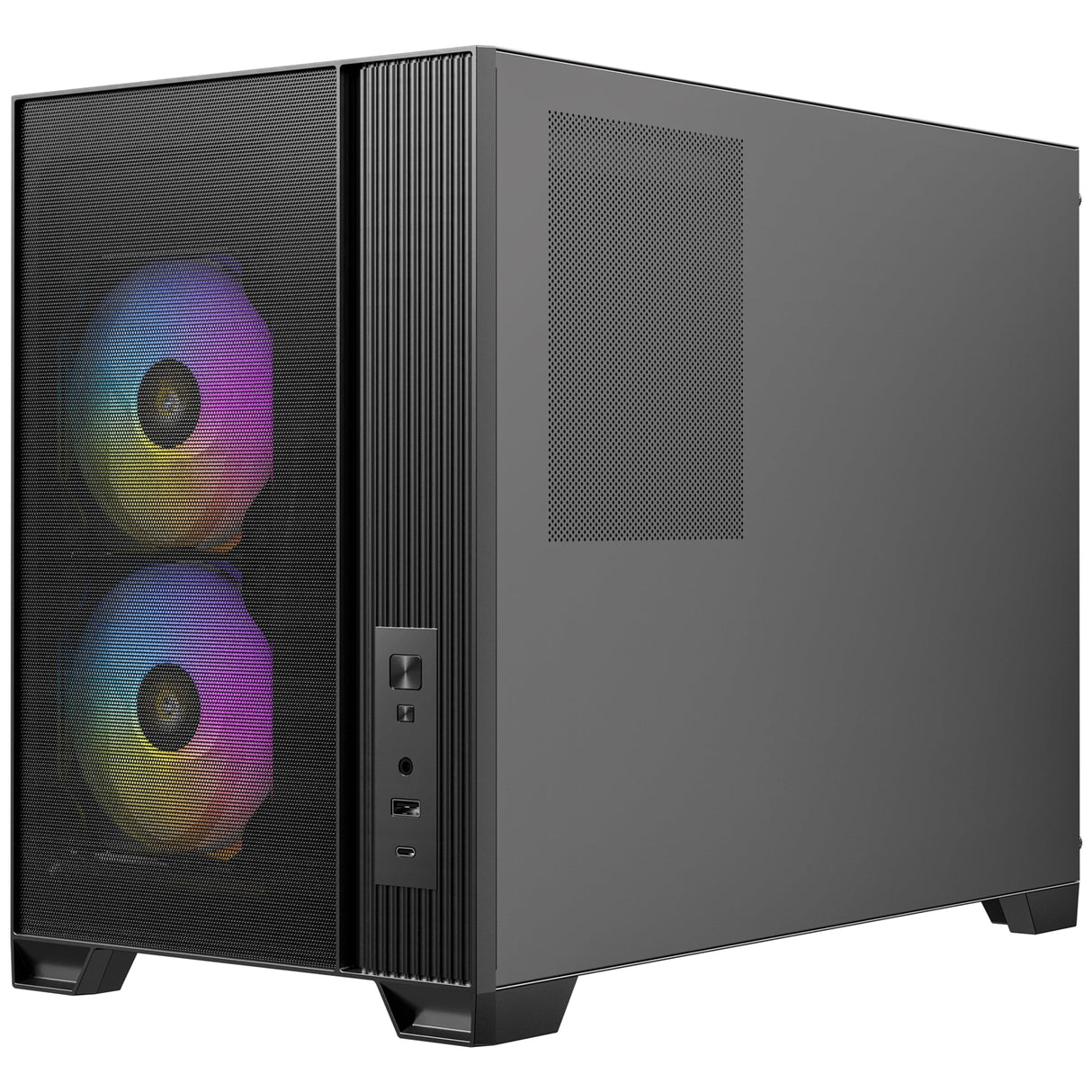 Antec FLUX M Mini Tower PC Case - Tempered Glass, Steel/Plastic, 6 PWM Fans, USB-C, Micro-ATX/ITX Compatibility