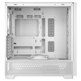 Antec FLUX Mid Tower PC Case - Tempered Glass, White/Wood, 5 PWM Fans, USB-C, E-ATX/ATX/mATX/ITX Compatibility