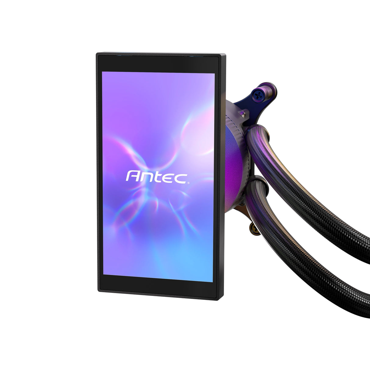 Antec Vortex View 360 Black AIO Liquid CPU Cooler, Massive 5-Inch Rotatable IPS LCD Display, 9th Gen Asetek Pump for 400W TDP, Triple 120mm PWM Fans, ARGB Backglow