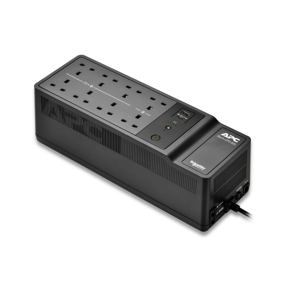 APC Back-UPS BE850G2-UK - 8x BS 1363 outlets, 850VA, 2 USB chargers, 1 USB data port
