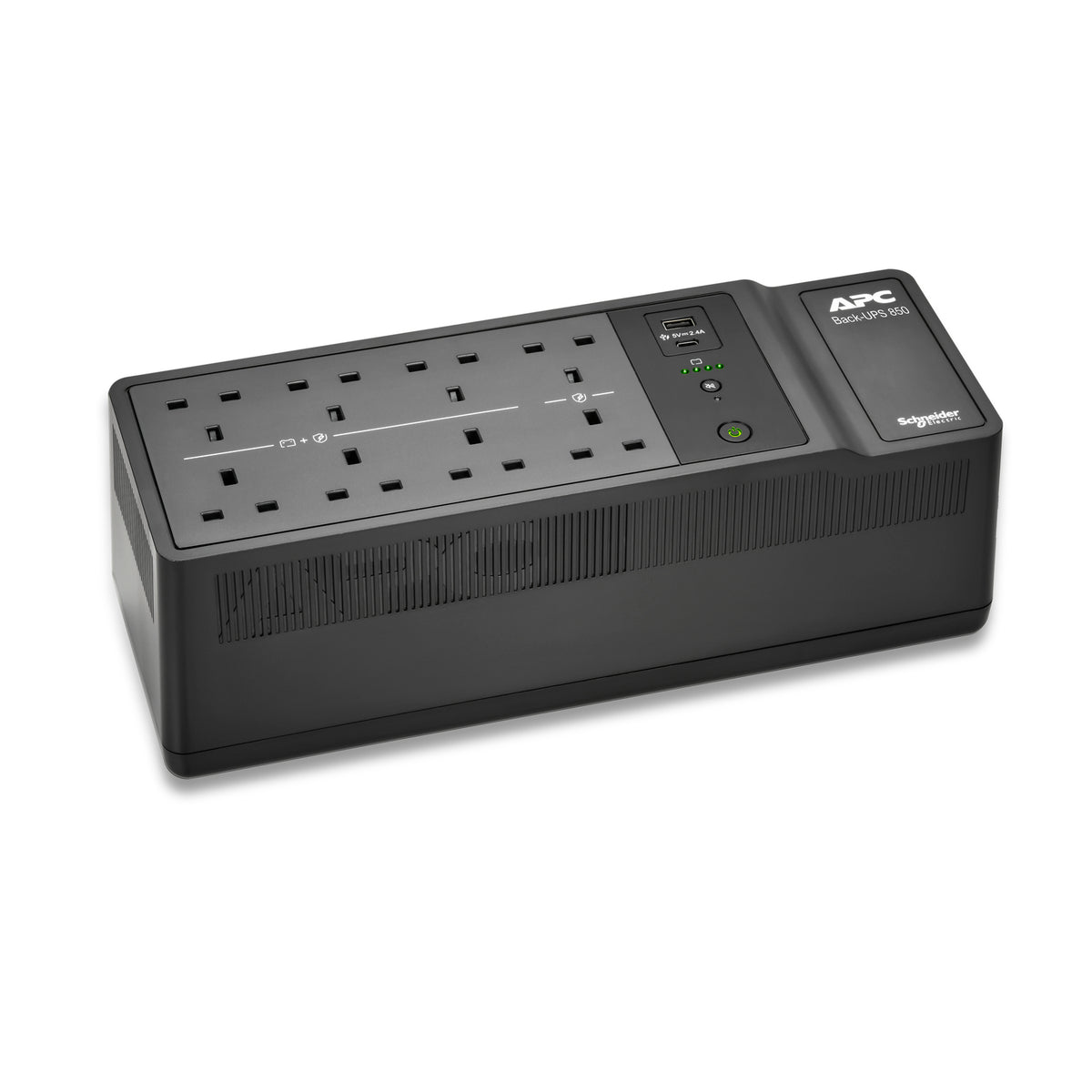 APC Back-UPS BE850G2-UK - 8x BS 1363 outlets, 850VA, 2 USB chargers, 1 USB data port