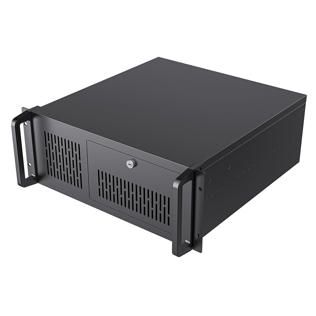 CiT 4U Rackmount Server Case 500mm, Heavy-Duty Industrial Chassis with Lockable Front Door, Supports ATX/mATX, 8x Internal HDD Bays for Massive Storage, Black