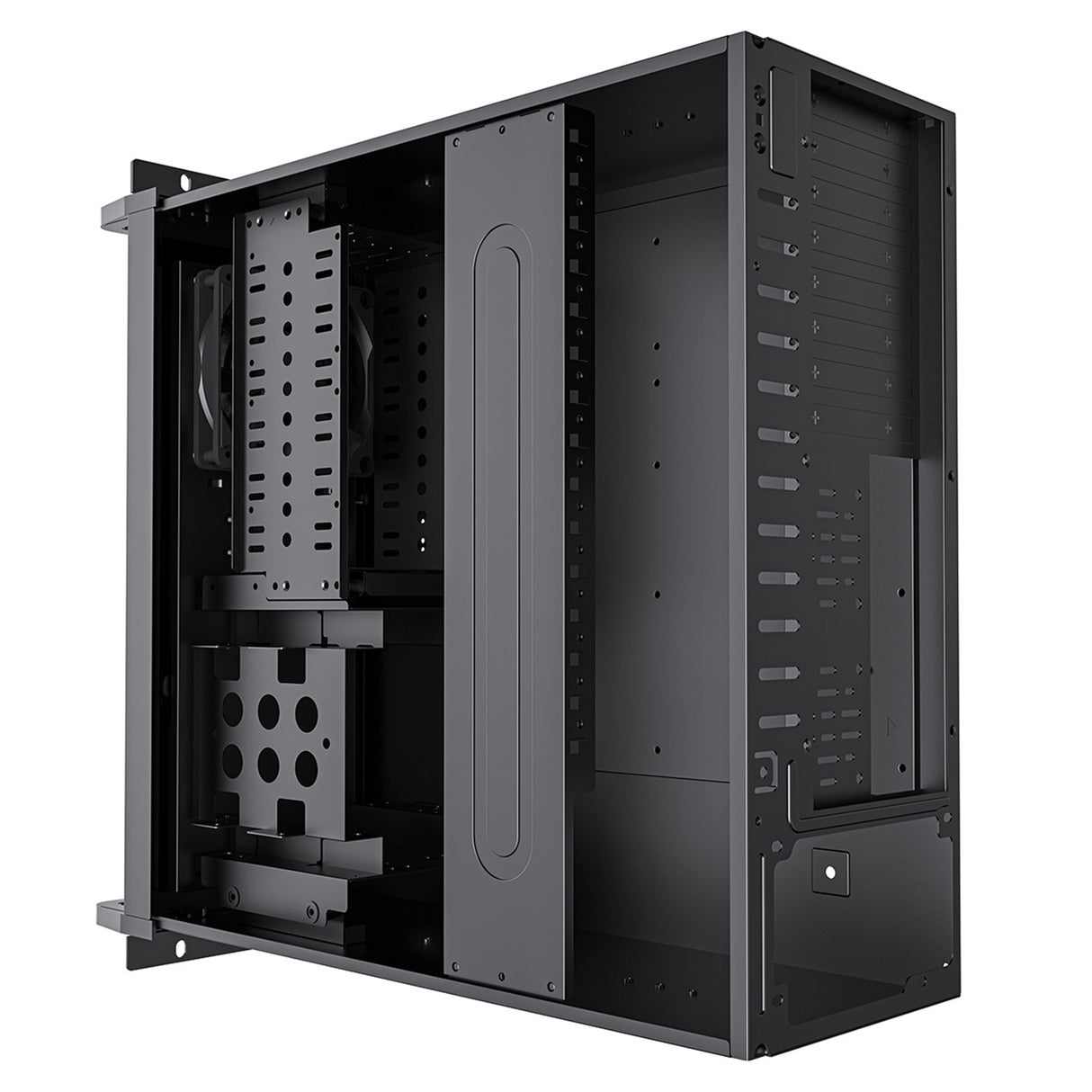 CiT 4U Rackmount Server Case 500mm, Heavy-Duty Industrial Chassis with Lockable Front Door, Supports ATX/mATX, 8x Internal HDD Bays for Massive Storage, Black