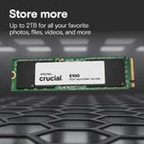 Crucial (CT1000E100SSD8) E100 1TB PCIe Gen4 NVMe M.2 SSD, Sequential Write 4,500 MB/s, Sequential Read 5,000 MB/s