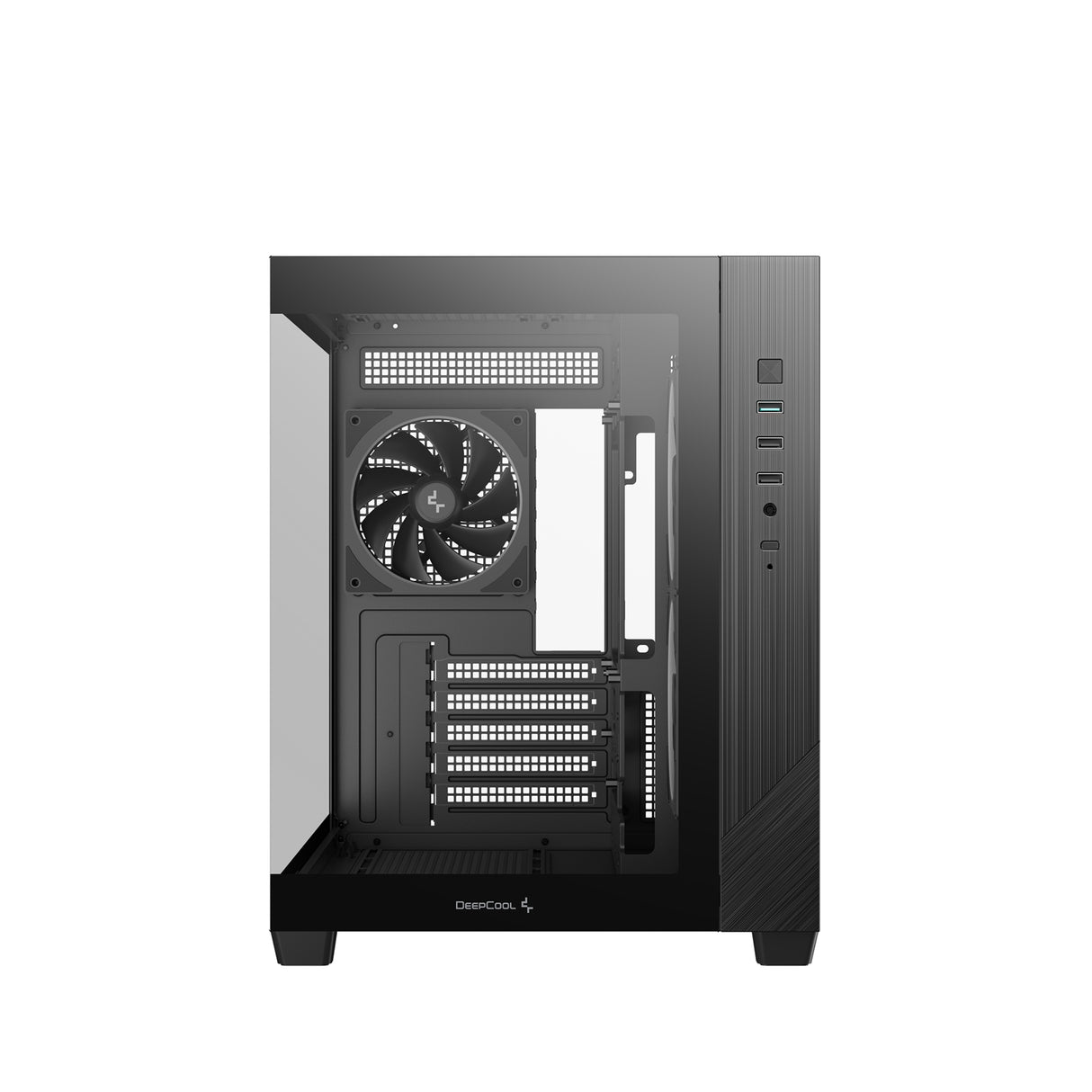 DeepCool CG330 3F ARGB Dual-Chamber Micro-ATX Tower Case, Tempered Glass Panels, 3 x 120mm ARGB Fans, USB 3.0, ITX/Micro-ATX, Black