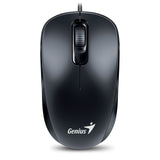 Genius DX-110 Wired USB Plug and Play Mouse, 1000 DPI Optical Tracking, 3 Button with Scroll Wheel, Ambidextrous Design with 1.5m Cable, Black
