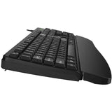 Genius KB-123 Wired AI Copilot Business Keyboard with Palm Rest, USB Plug and Play, Multimedia Function Keys, Full Size UK Layout Design for Home or Office, Black