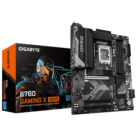 Gigabyte B760 GAMING X GEN5 Intel 1700 Socket Motherboard, ATX, 4x DDR5 Slots, 3x M.2 Socket, 2.5GbE LAN, 1x HDMI Port / 1x DisplayPort