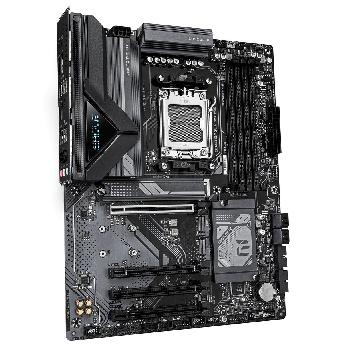 Gigabyte B840 EAGLE WIFI6E AMD AM5 Socket Motherboard, ATX, 4x DDR5 Slots, 3x M.2 Socket, Fitted I/O Shield, 2.5GbE LAN, Wi-Fi 6E, 1x DisplayPort / 1x HDMI Port