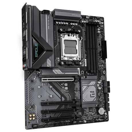 Gigabyte B840 EAGLE WIFI6E AMD AM5 Socket Motherboard, ATX, 4x DDR5 Slots, 3x M.2 Socket, Fitted I/O Shield, 2.5GbE LAN, Wi-Fi 6E, 1x DisplayPort / 1x HDMI Port