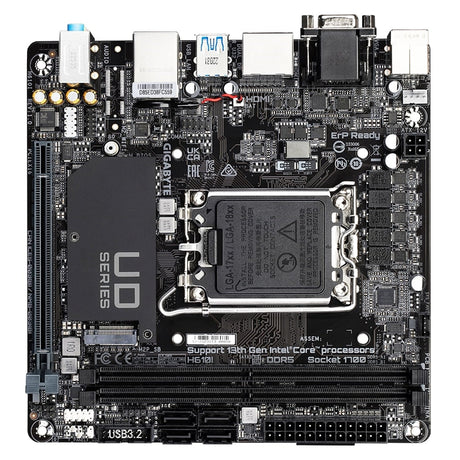 Gigabyte H610I Intel 1700 Socket Motherboard, Mini-ITX, 2x DDR5 Slots, 1x M.2 Socket, GbE LAN, 1x D-Sub / 2x DisplayPort / 1x HDMI Port