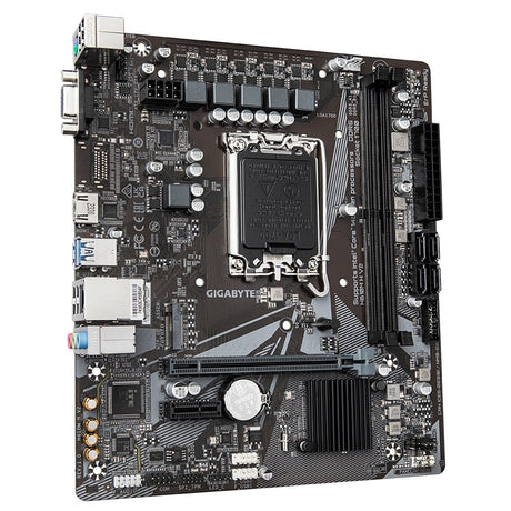 Gigabyte H610M H V2 (Rev. 1.0) Intel 1700 Socket Motherboard, Micro-ATX, 2x DDR5 Slots, 1x M.2 Socket, GbE LAN, 1x D-Sub / 1x HDMI Port