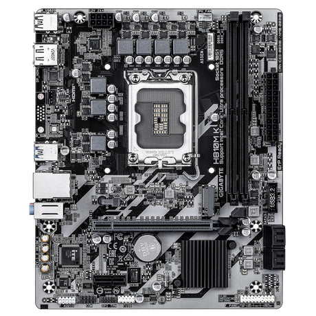 Gigabyte H810M K Intel 1851 Socket Motherboard, Micro ATX, 2x DDR5 Slots, 1x M.2 Socket, GbE LAN, 1x DisplayPort / 1x HDMI Port