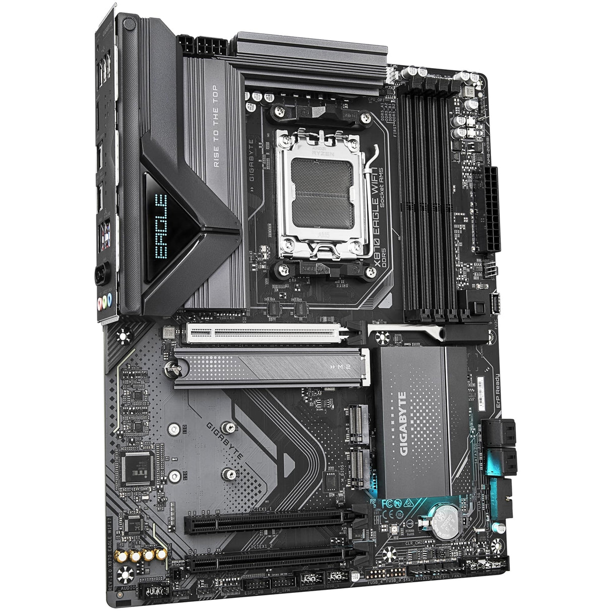 Gigabyte X870 EAGLE WIFI7 AMD AM5 Socket Motherboard, ATX, 4x DDR5 Slots, 3x M.2 Sockets, Fitted I/O Shield, 2.5GbE LAN, Wi-Fi 7, 1x HDMI Port / 2x USB-C (USB4)