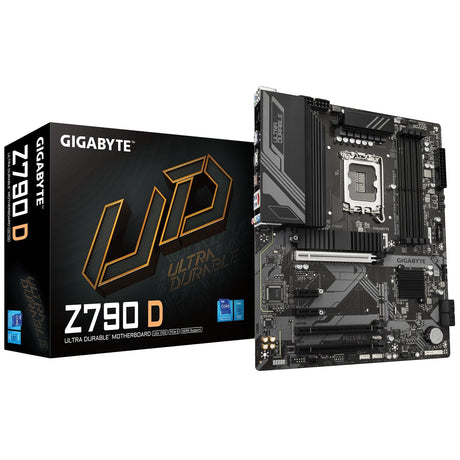 Gigabyte Z790 D Ultra Durable Intel 1700 Socket Motherboard, ATX, 4x DDR5 Slots, 3x M.2 Sockets, 2.5GbE LAN, 1x DisplayPort / 1x HDMI Port