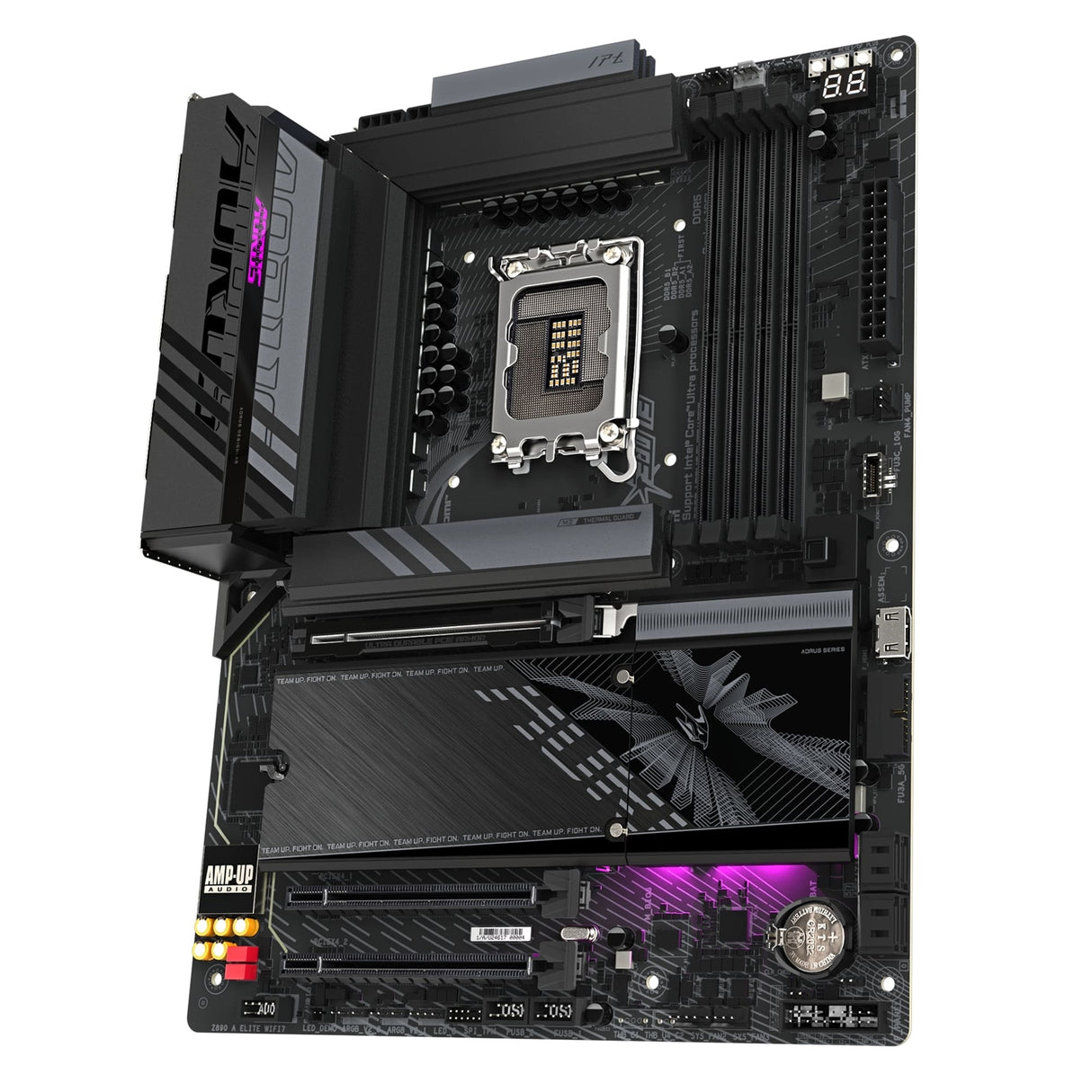 Gigabyte Z890 AORUS ELITE WIFI7 Intel 1851 Socket Motherboard, ATX, 4x DDR5 Slots, 4x M.2 Sockets, Fitted I/O Shield, 2.5GbE LAN, Wi-Fi 7, 1x DisplayPort / 1x USB-C (USB4)