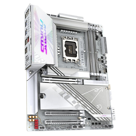 Gigabyte Z890 AORUS PRO ICE Intel 1851 Socket Motherboard, ATX, 4x DDR5 Slots, 5x M.2 Sockets, Fitted I/O Shield, 5GbE LAN, Wi-Fi 7, 2x USB-C (USB4)