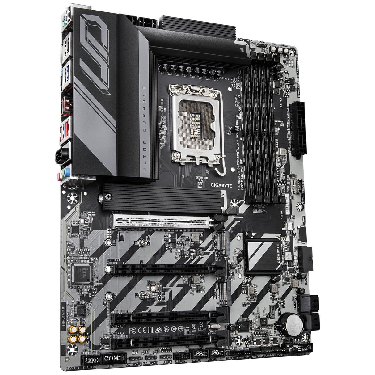 Gigabyte Z890 UD WIFI6E Ultra Durable Intel 1851 Socket Motherboard, ATX, 4x DDR5 Slots, 3x M.2 Sockets, 2.5GbE LAN, Wi-Fi 6E, 1x DisplayPort / 1x USB-C (USB4)