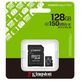 Kingston Canvas Select 128GB Micro SD UHS-I Flash Card with Adapter