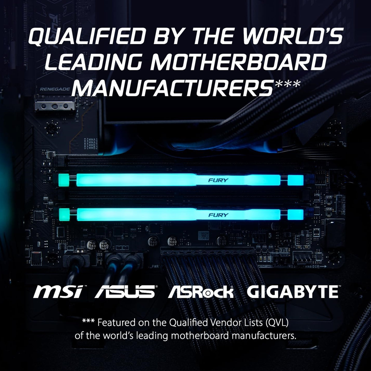 Kingston FURY Beast KF560C36BBE2AK2-32 32GB (2x 16GB) DIMM System Memory, 6000MHz, DDR5, CL36, Black, RGB, Intel XMP, AMD EXPO