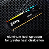Kingston FURY Beast KF560C36BBEA-8 8GB (1x 8GB) DIMM System Memory, 6000MHz, DDR5, CL36, Black, RGB, Intel XMP, AMD EXPO