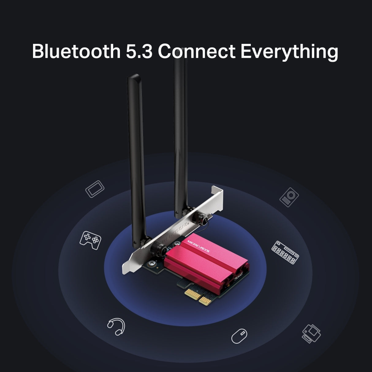 Mercusys MA86XE AXE5400 Tri-Band Wi-Fi 6E Bluetooth PCI Express Adapter