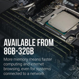PNY Performance MD8GSD43200-SI 8GB (1x 8GB) DIMM System Memory, 3200MHz, DDR4, CL22 - Bulk