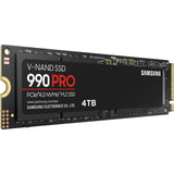 Samsung 990 PRO(MZ-V9P4T0BW ) 4TB NVMe SSD, PCIe Gen4, M.2 Interface, 2280, Read 7450 MB/s, Write 6900 MB/s, 5 Year Warranty